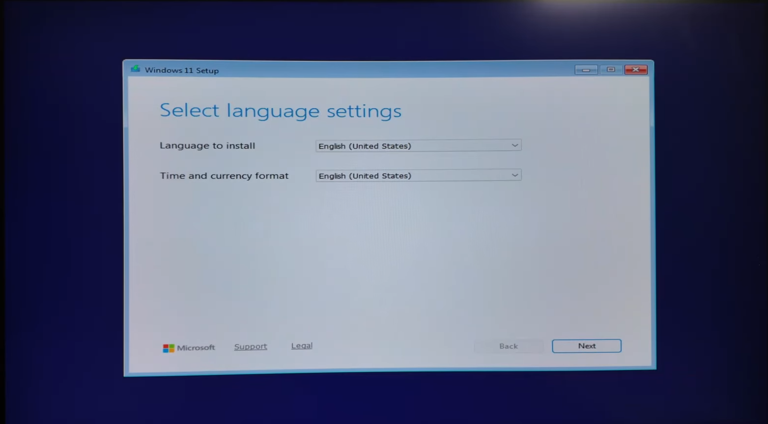 Select language settings