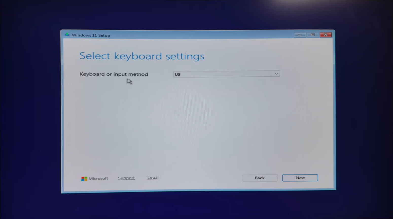 Select keyboard settings